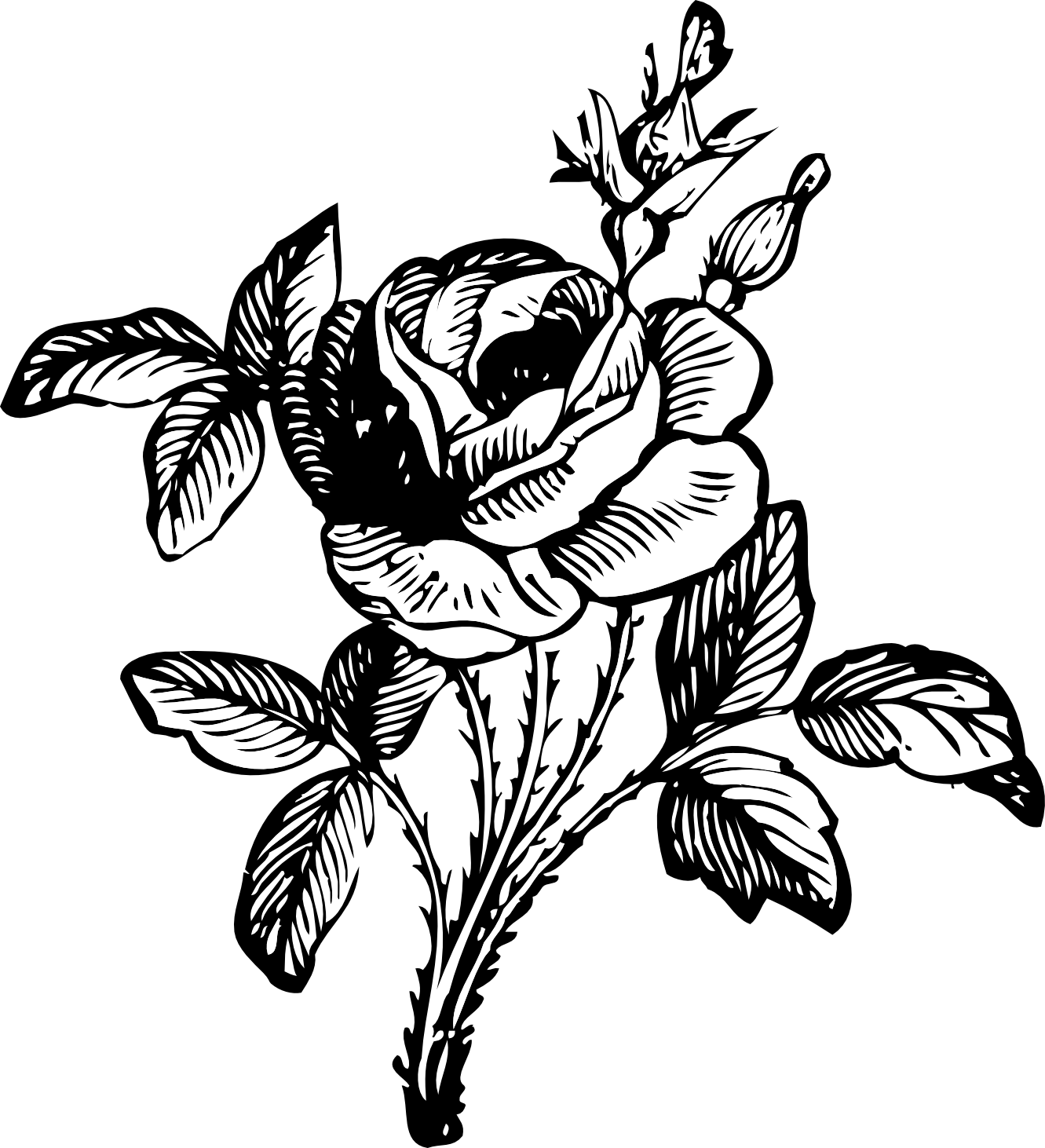 Rose  black and white white rose bouquet clipart