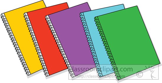 School school supplies spiral multi colored binders clipart 2