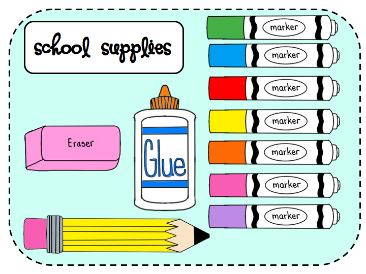 School supplies border clipart free images