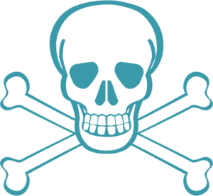 Skull bones pirates danger death scary vector clip art