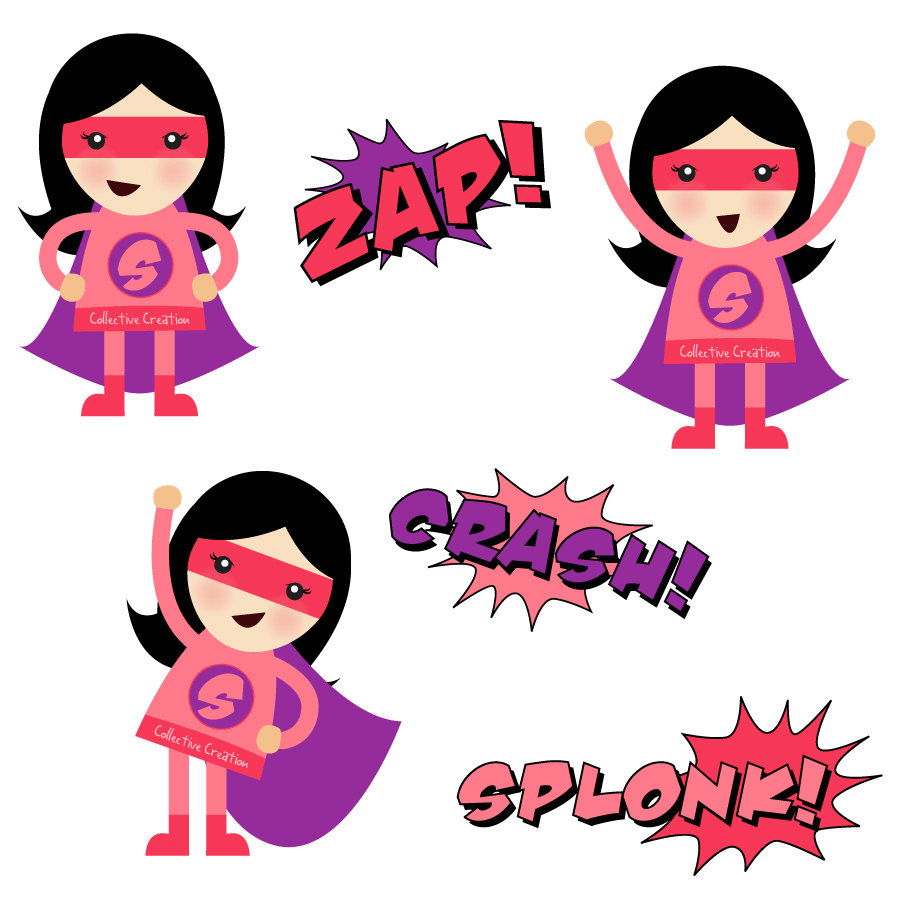 Superhero super hero words clip art free clipart images 3