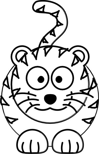 Tiger  black and white cute tiger black and white clipart