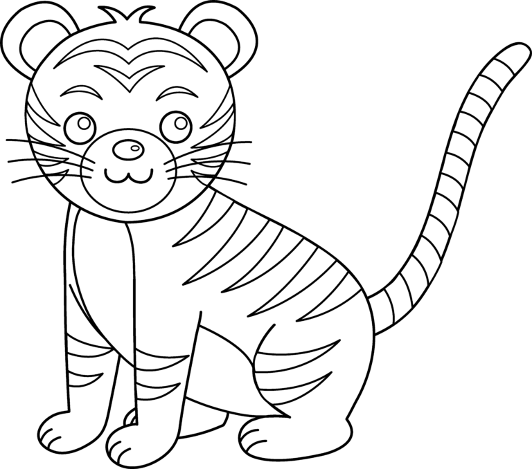 Tiger black and white cute tiger clipart black and white cliparts and ...