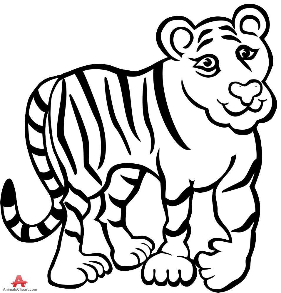 Tiger  black and white tiger clipart in black and white free design download