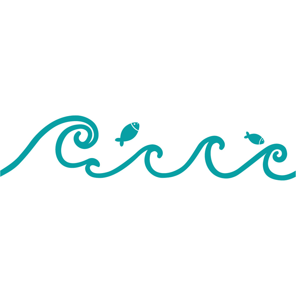 Waves water wave border clipart