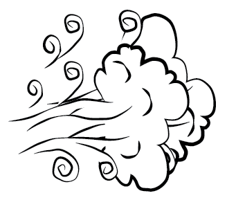 Windy weather clipart black and white 5