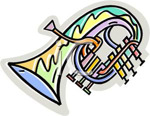 A colorful tuba clip art