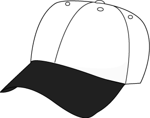 Baseball hat clipart black and white free