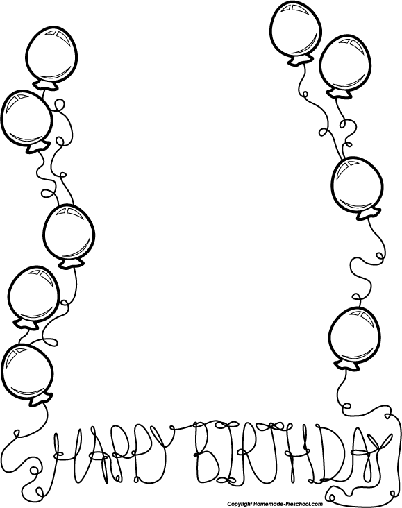 Birthday  black and white black and white birthday clip art borders