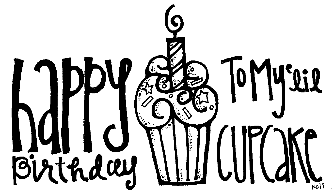 Birthday  black and white black and white happy clipart