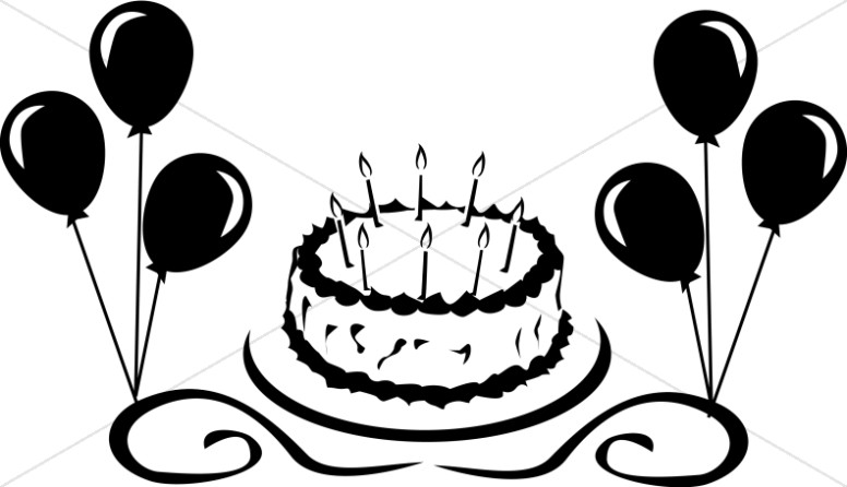 Birthday  black and white church birthday clipart graphics sharefaith