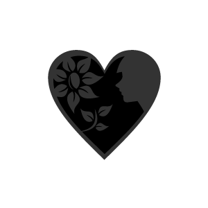 Black heart heart clipart black flowers and a girl with white
