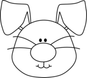 Bunny black and white black and white bunny face clip art image