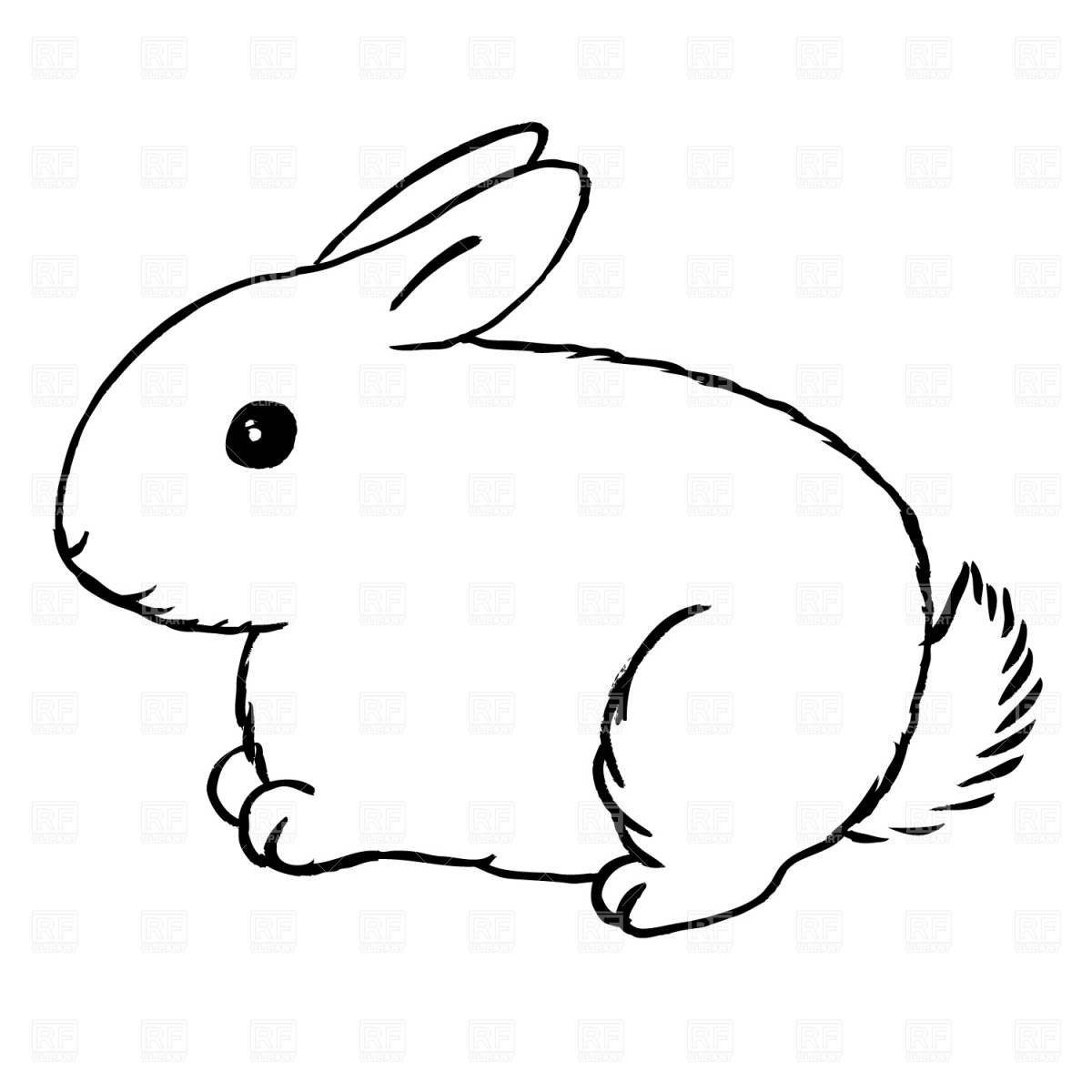 Bunny  black and white cute rabbit clipart black and white