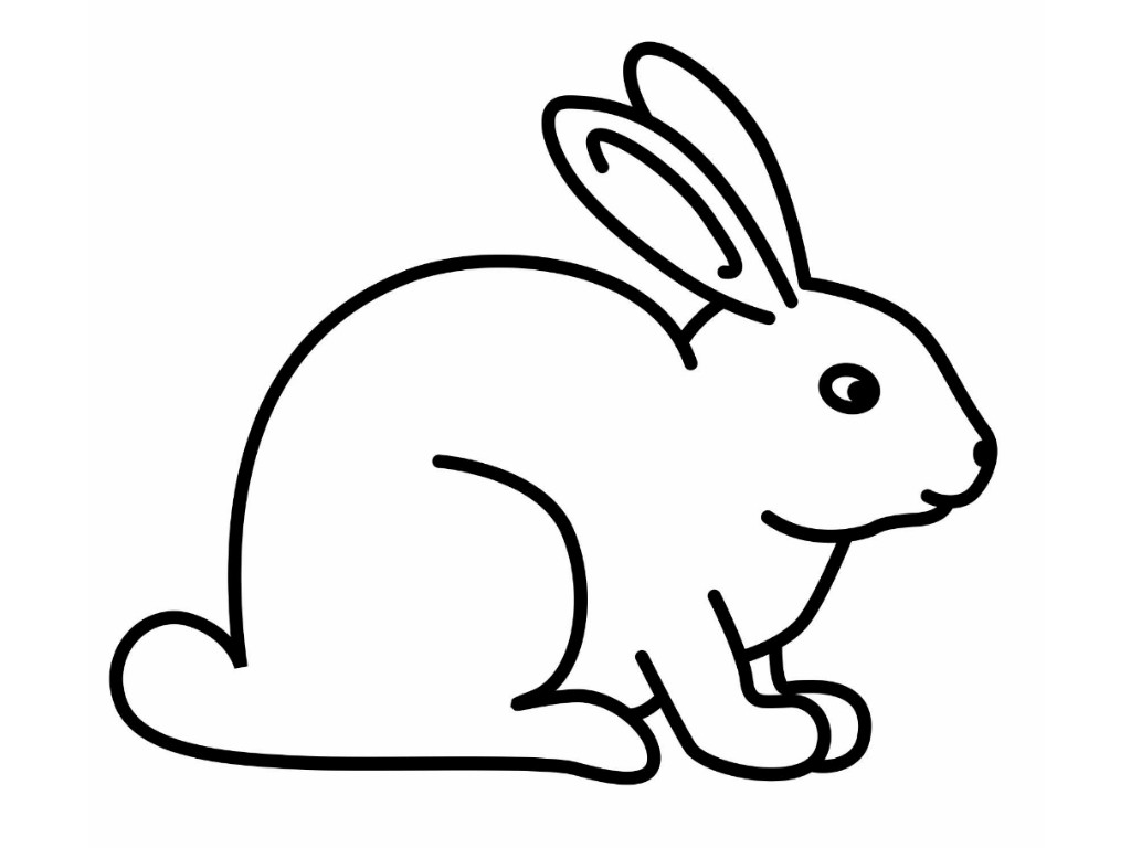 Bunny  black and white rabbit coloring pages for kids clipart