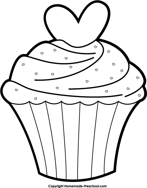 Cake  black and white cup cake clipart black and white
