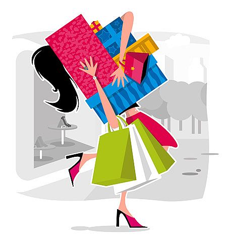 Cartoon pictures of shopping bags clipart