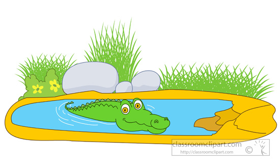 Crocodile clipart crocodile swimming in a pond