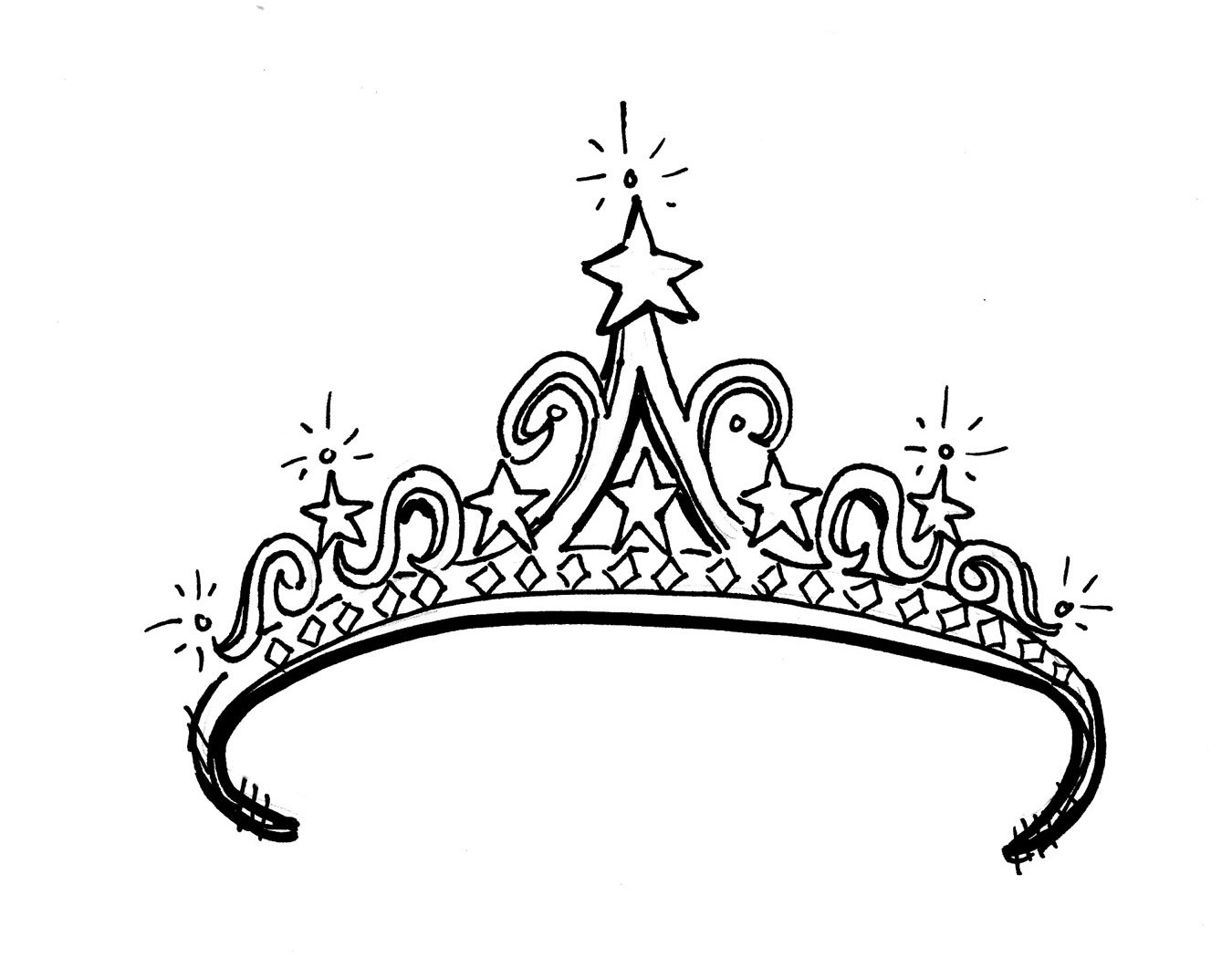 Crown  black and white black and white princess crown clipart clipartfest 4