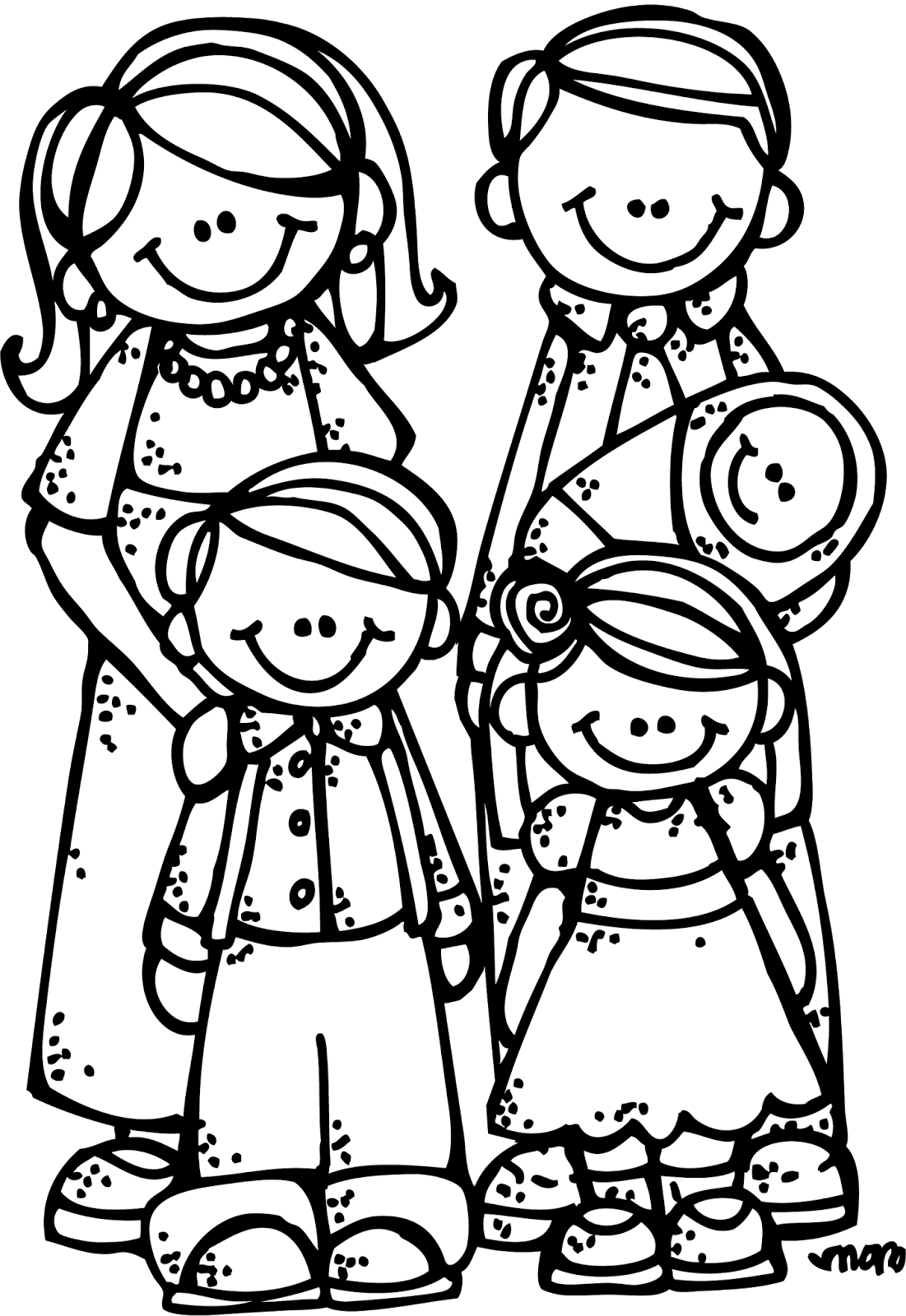 Family  black and white black and white family clipart clipartfest