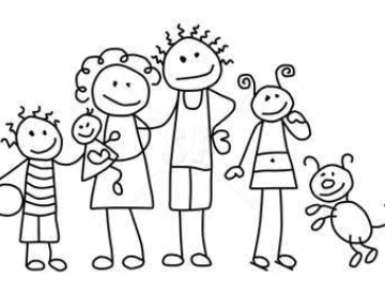 Family  black and white family clipart black and white 5 people