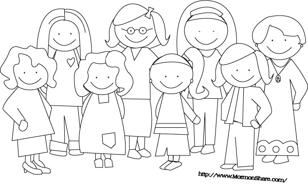 Family  black and white lds family black and white clipart