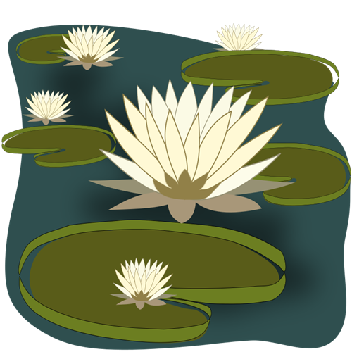 Free water lilies in the pond clip art