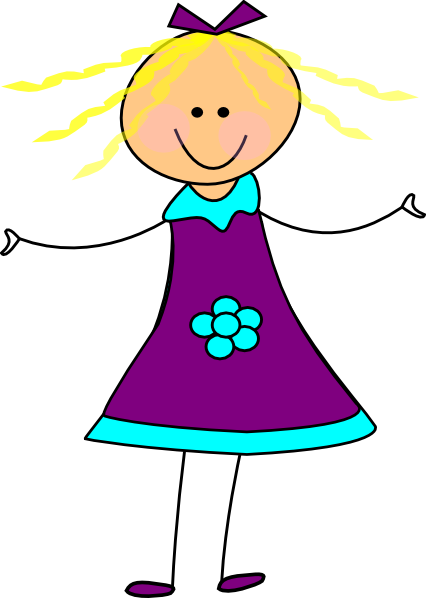Getting dressed happy girl purple clip art at vector clip art