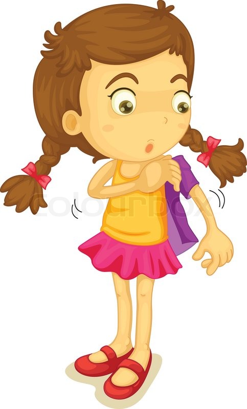 Girl getting dressed clipart 2