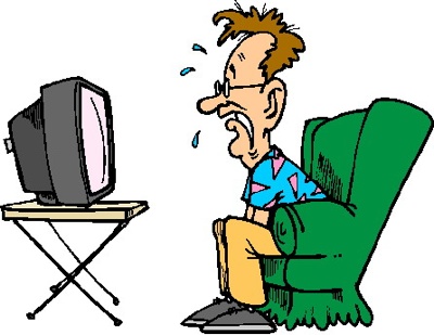 Girl watching tv clipart free images