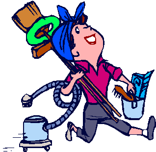 Housekeeping professional cleaning lady clipart