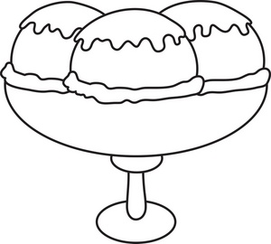 Ice cream  black and white ice cream sundae bowl clipart black and white clipartfest 2