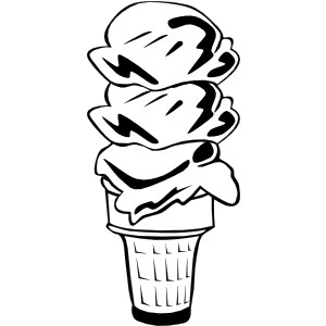 Ice cream  black and white white scoop ice cream clipart clipart