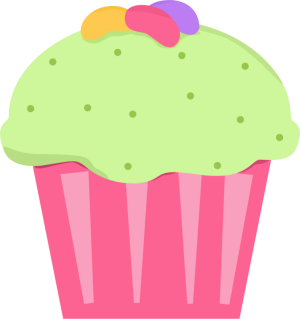 Jelly bean cupcake clip art image