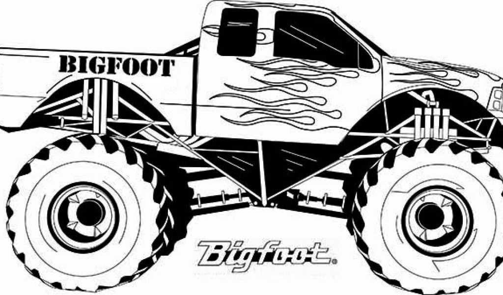 Monster truck coloring page clipart