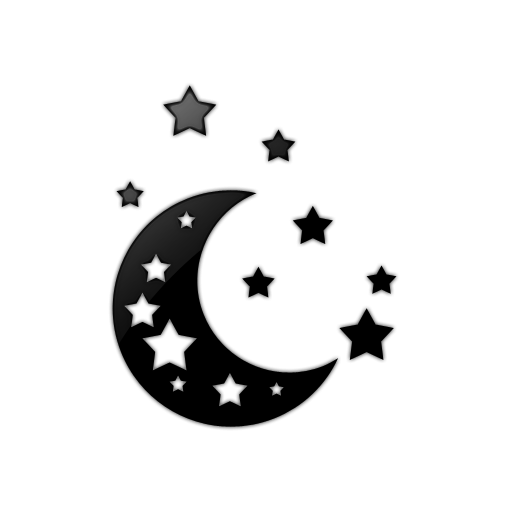 Moon  black and white black stars and moon clipart 2