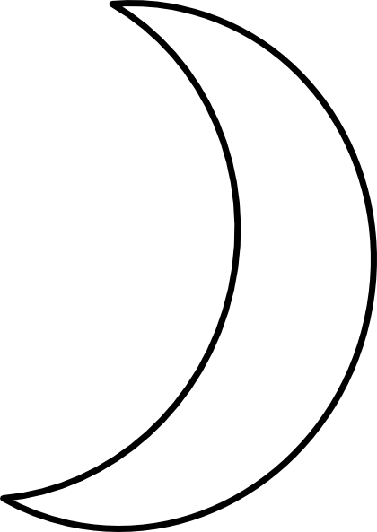 Moon  black and white crescent moon clipart