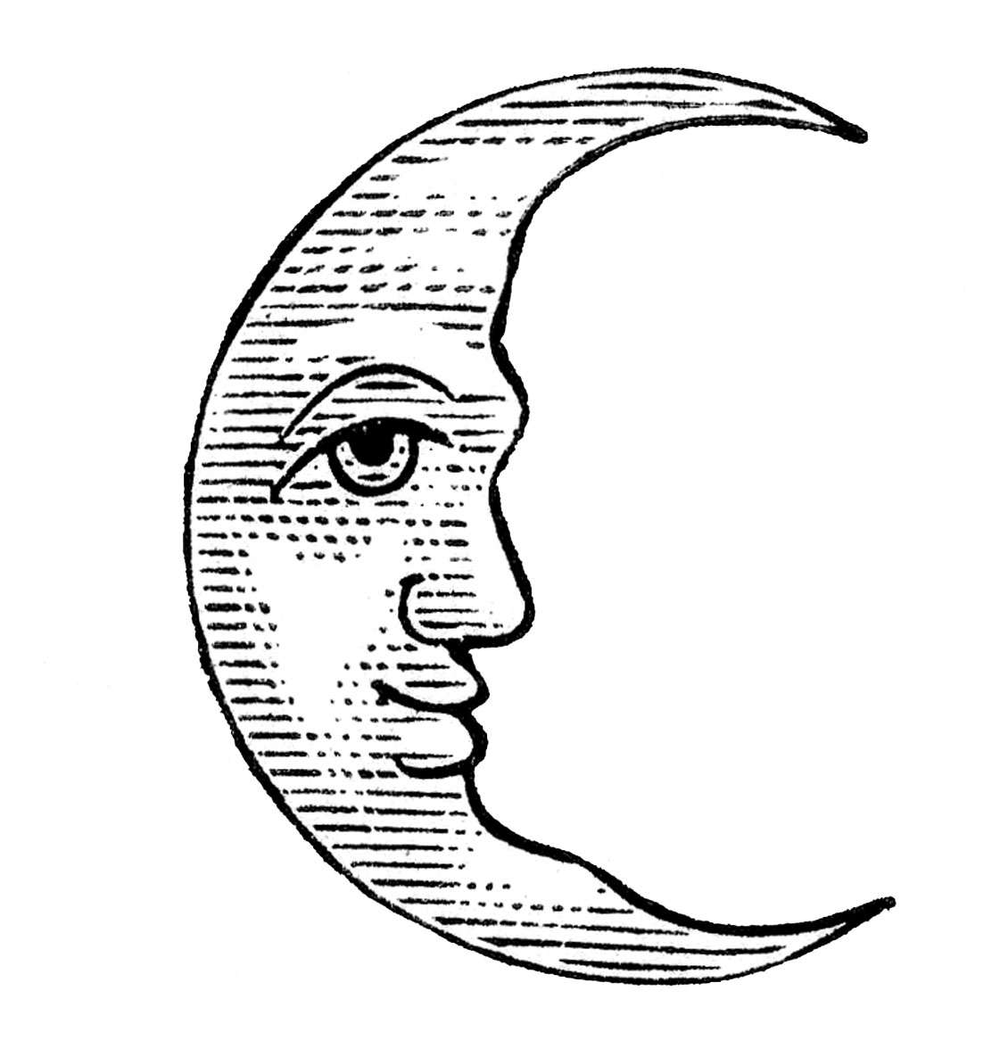 Moon  black and white half moon clipart black and white clipartfest 2