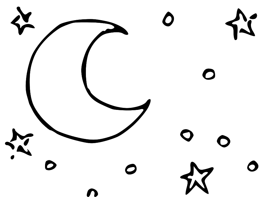 Moon  black and white moon and stars black white clipart