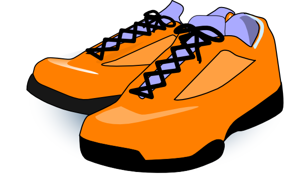 Orange tennis shoes clip art at vector clip art