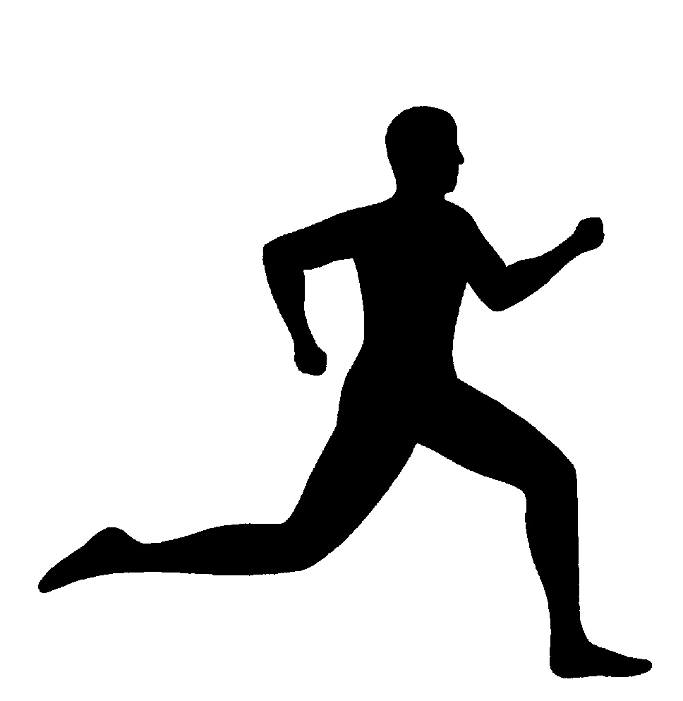Person running black and white man running clipart