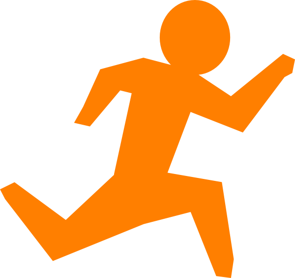 Person running running man orange clip art at vector clip art