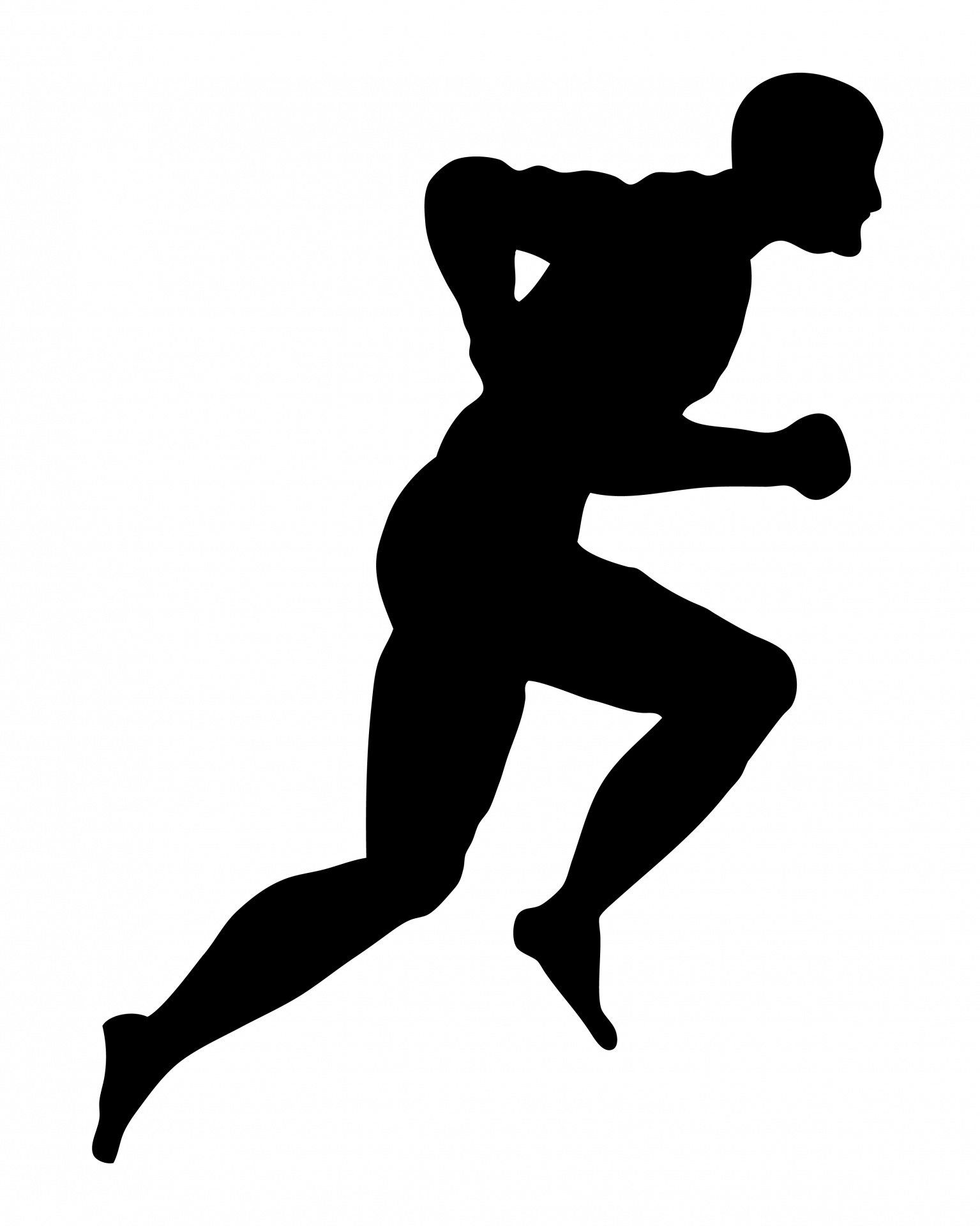 Person running running man silhouette clipart free