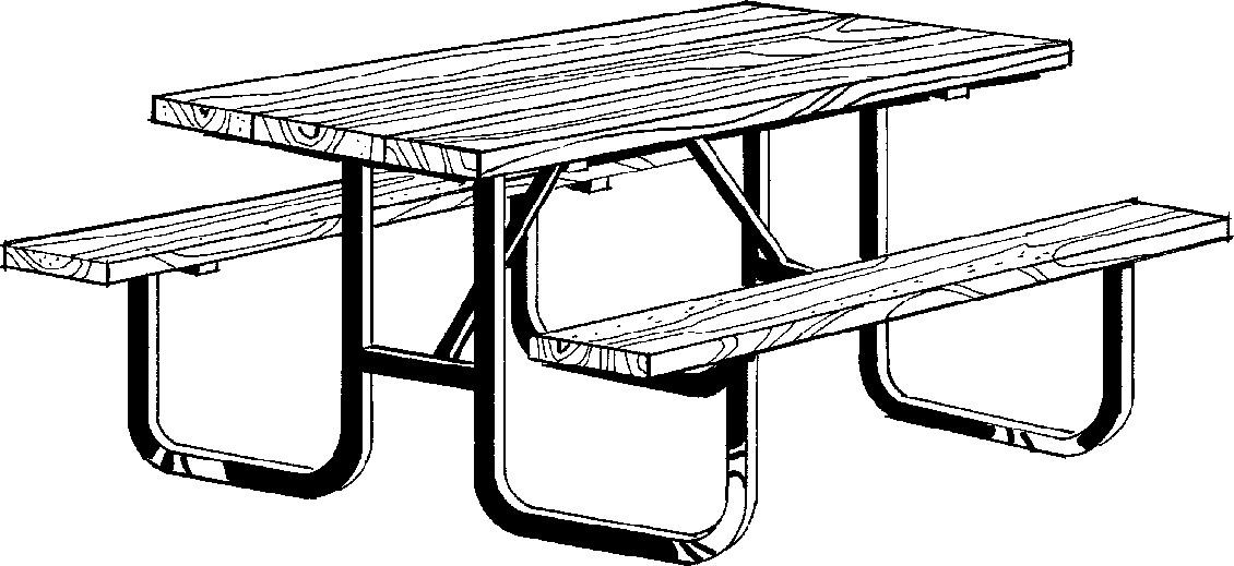 Picnic table clip art clipart black and white