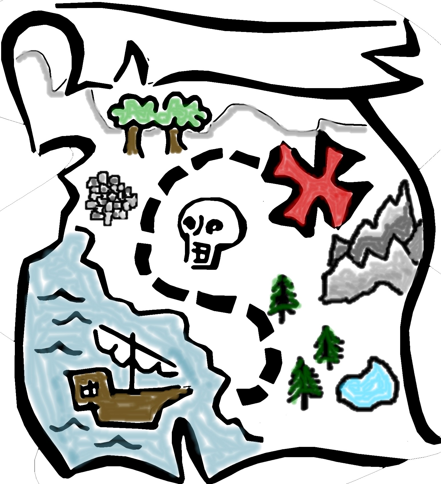 Pirate treasure map clipart free images 2