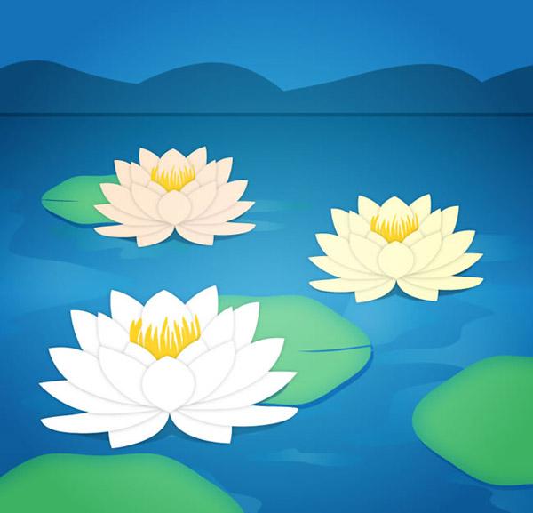 Pond lotus clip art vector picture ai
