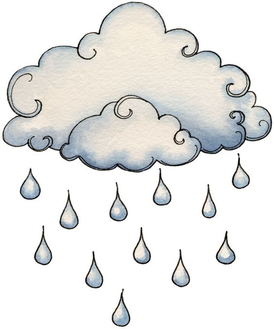 Rain clouds and cloud on clip art