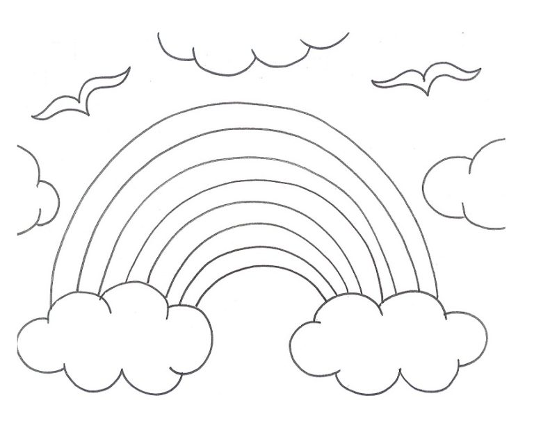 Rainbow black and white black and white rainbow coloring page az pages ...