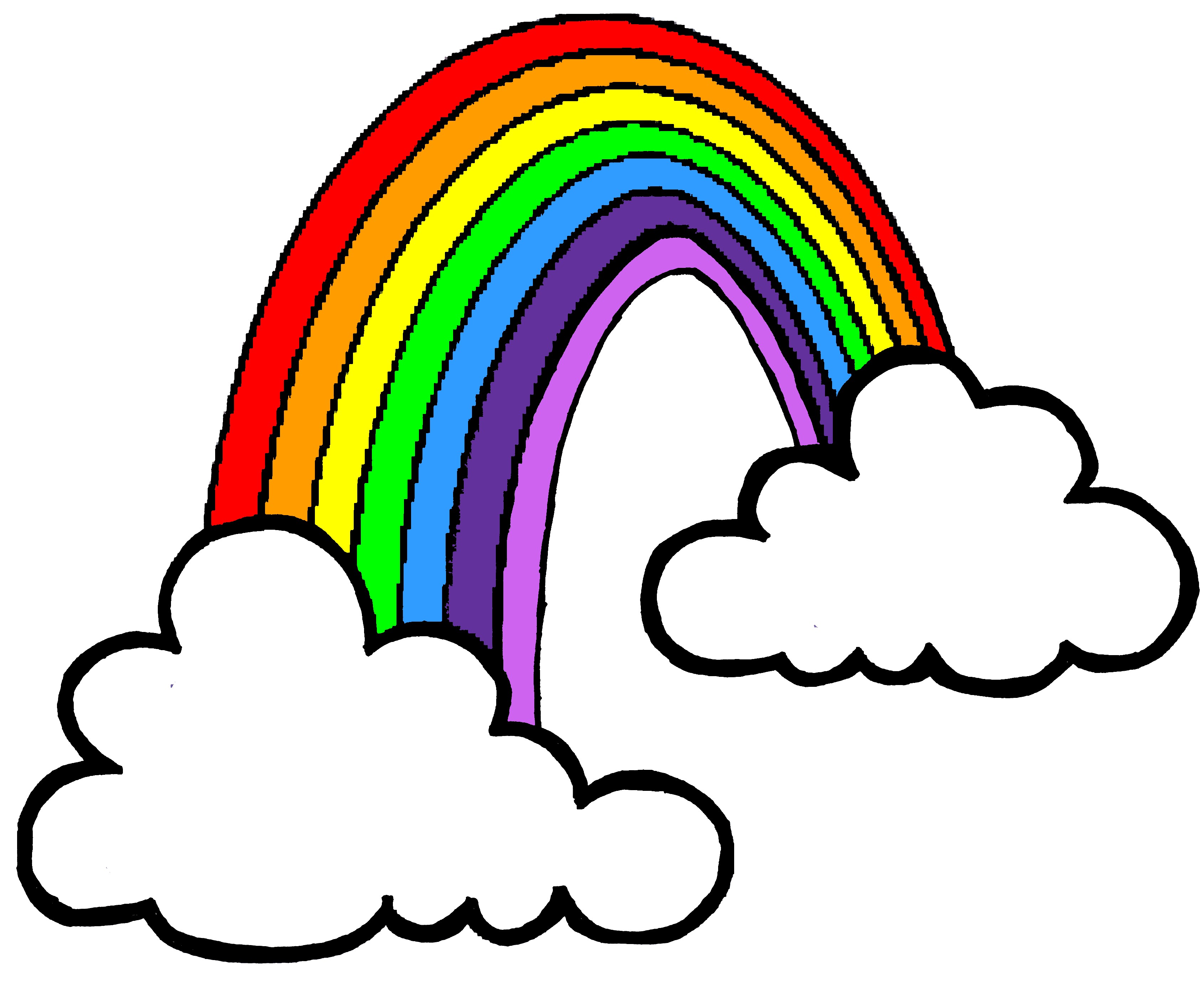 Rainbow  black and white rainbow clip art to download