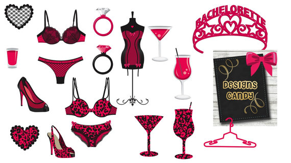 Sexy bachelorette collection clipart leopard ideal for
